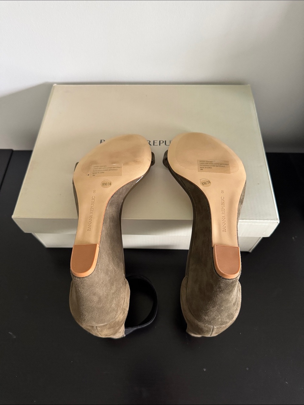 Banana Republic Olive and Black Ankle-Strap Heels - Picture 4 of 4